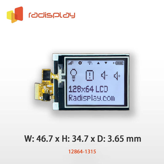 128x64 Graphic LCD (Chip on Glass with Touch Panel) (RC12864-1315)