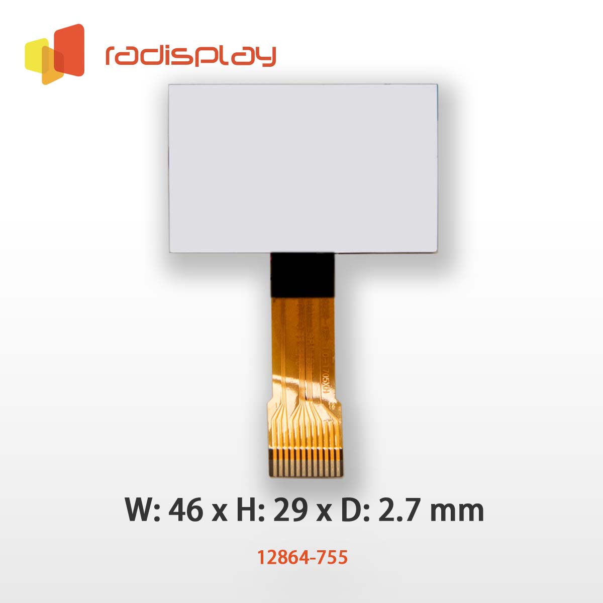 128x64 Graphic LCD (Chip on Glass) (RC12864-755)