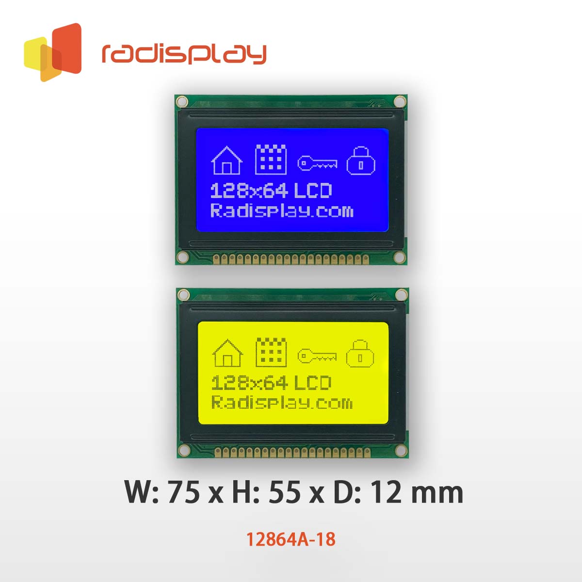 128x64 Dot matrix Graphic LCD (RD12864A-18)