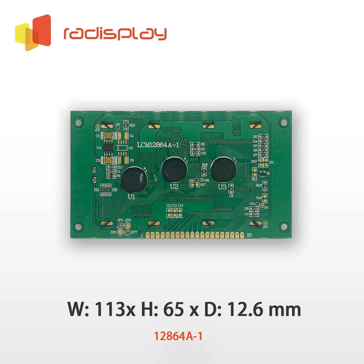 128x64 Dot matrix Graphic LCD (RD12864A-1)