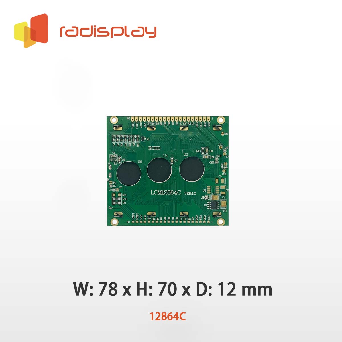 128x64 Dot matrix Graphic LCD (RD12864C)