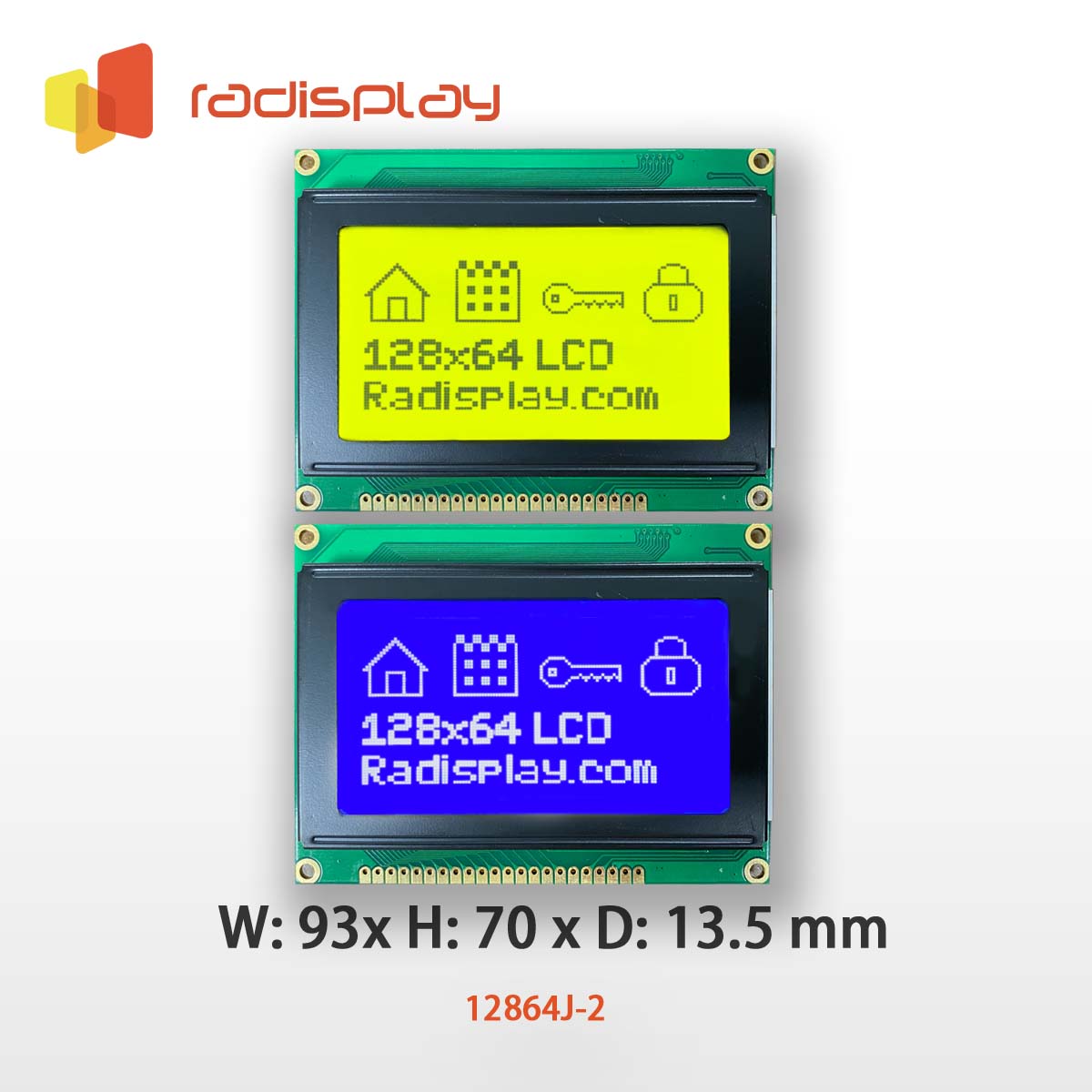 128x64 Dot matrix Graphic LCD (RD12864J-2)