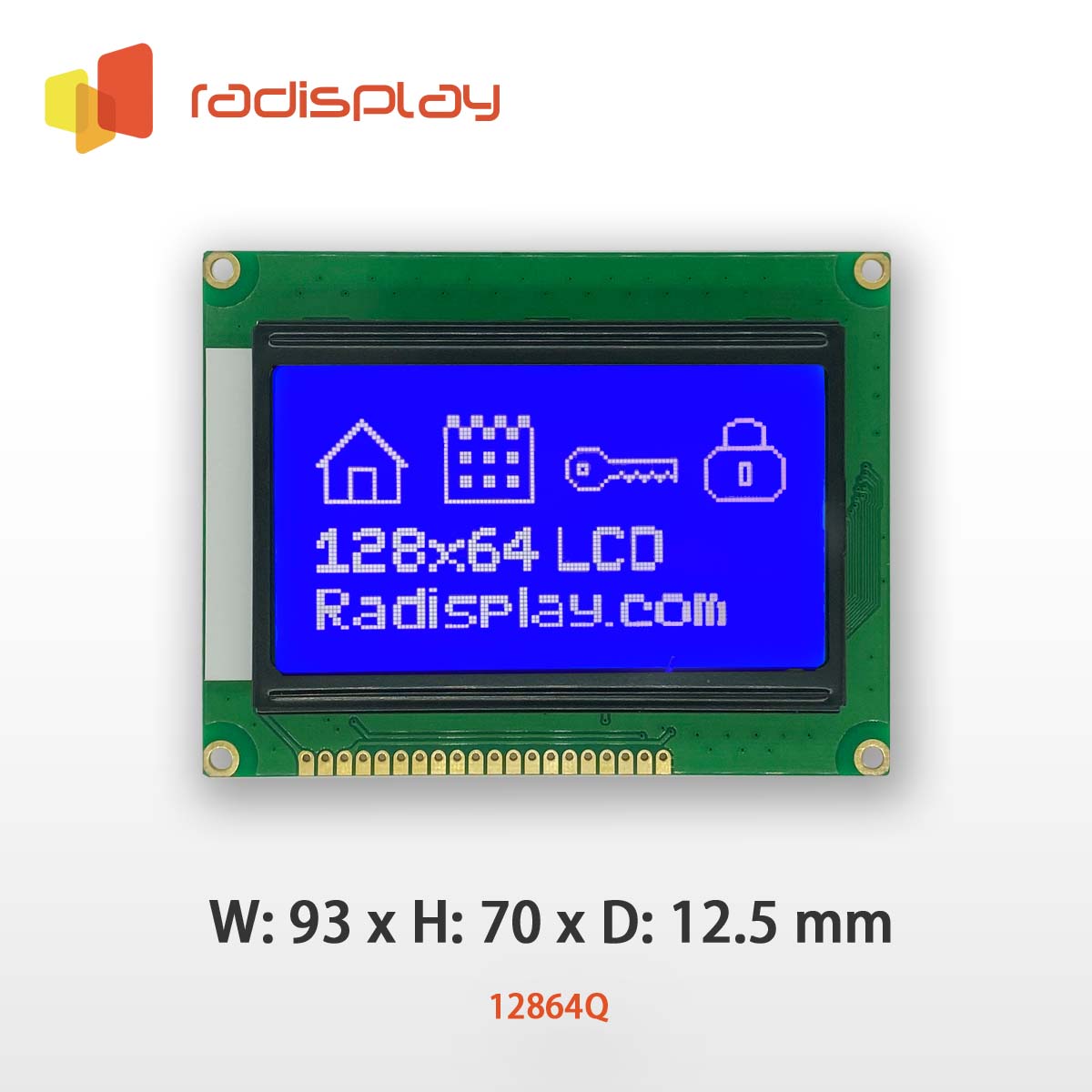 128x64 Dot matrix Graphic LCD (RD12864Q)