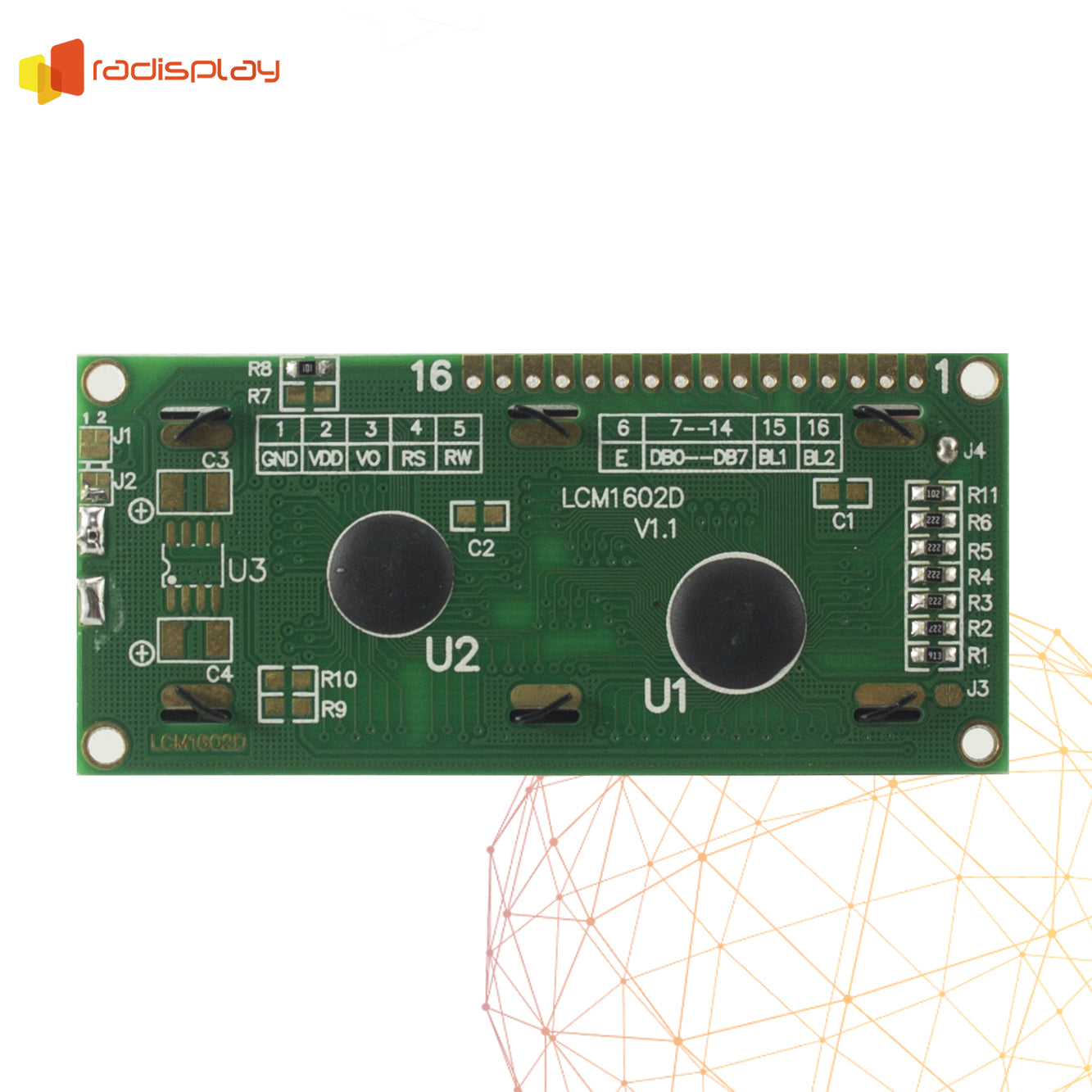 16x2 Character LCD Display Module (RD1602A-8)