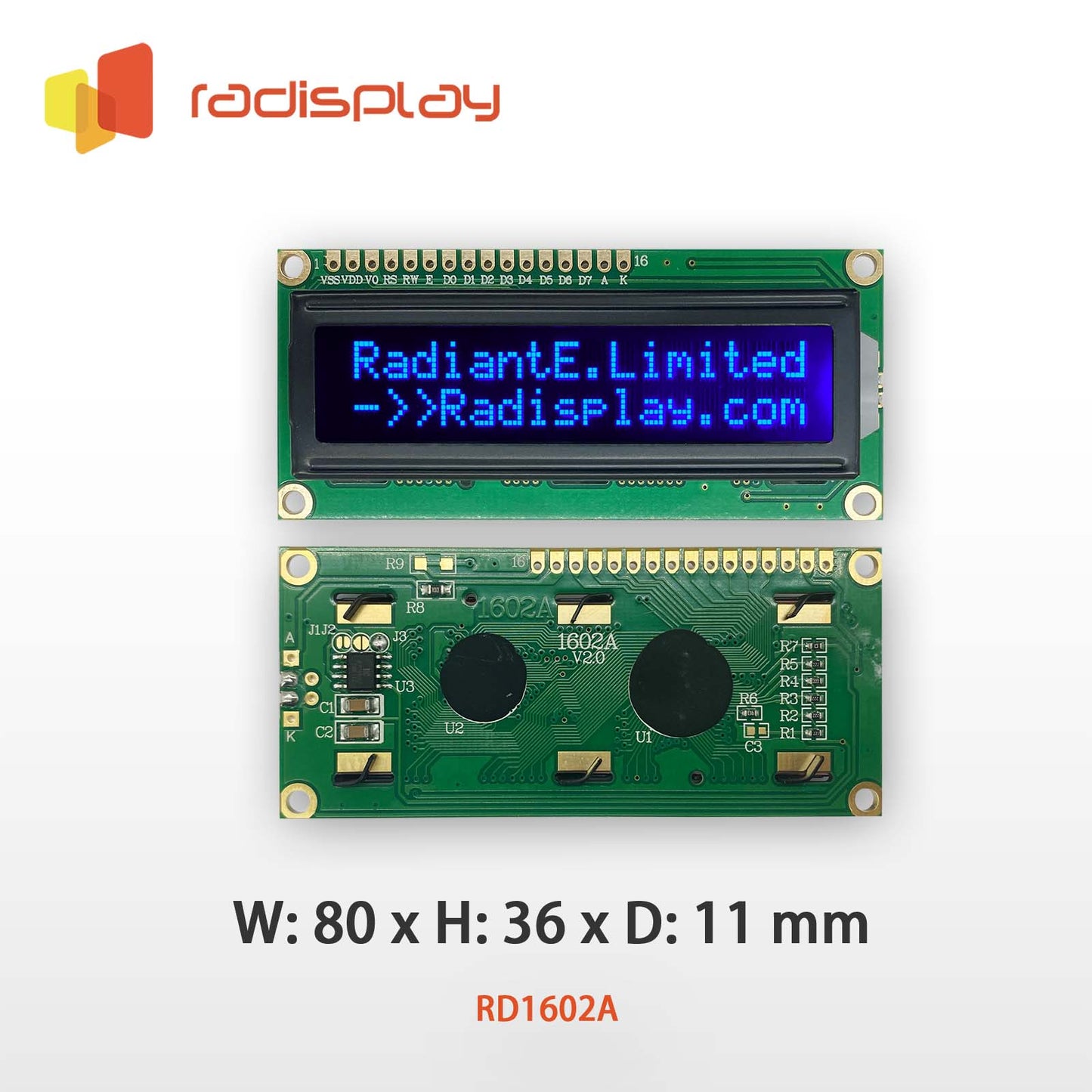 16x2 VATN Character LCD Display Module