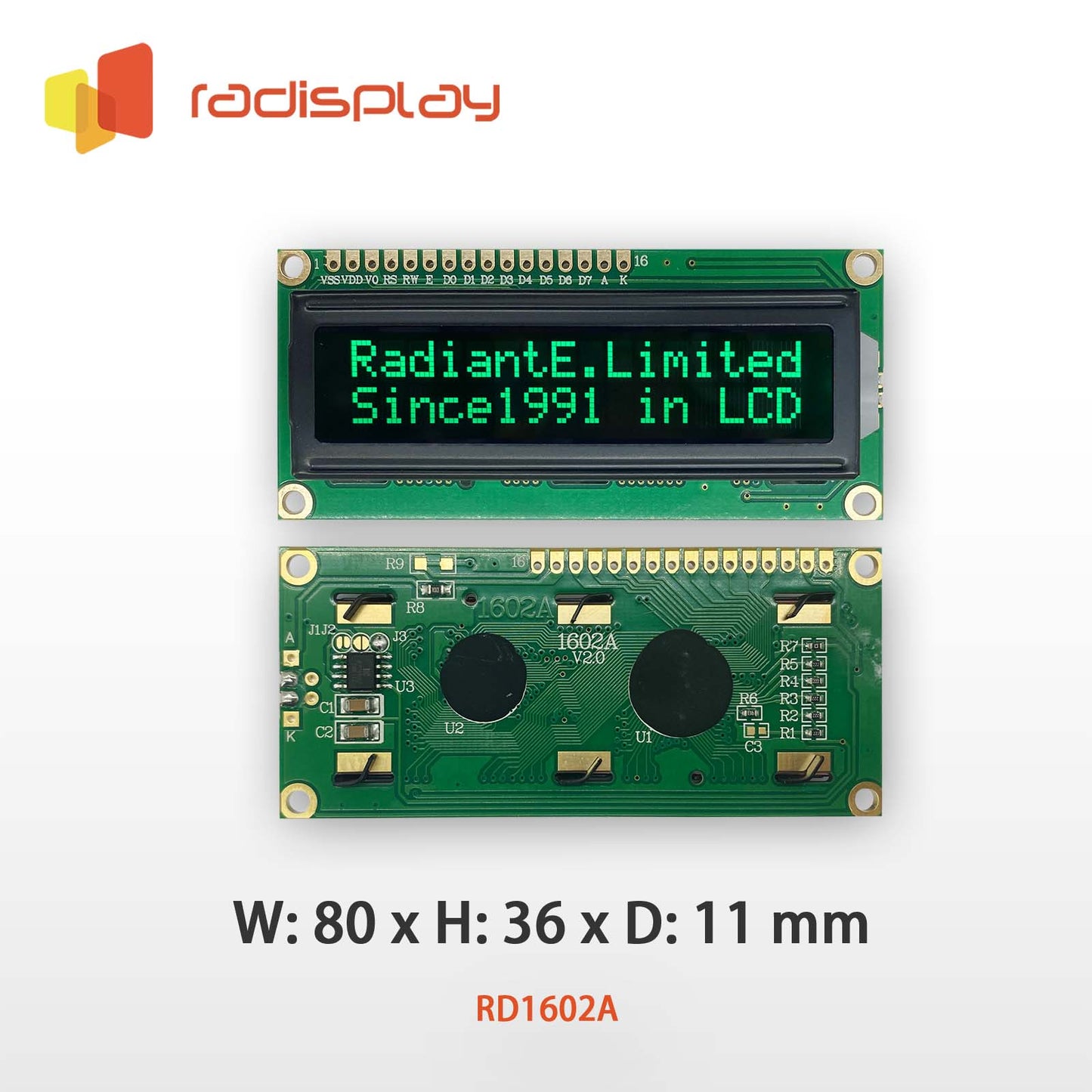 16x2 VATN Character LCD Display Module