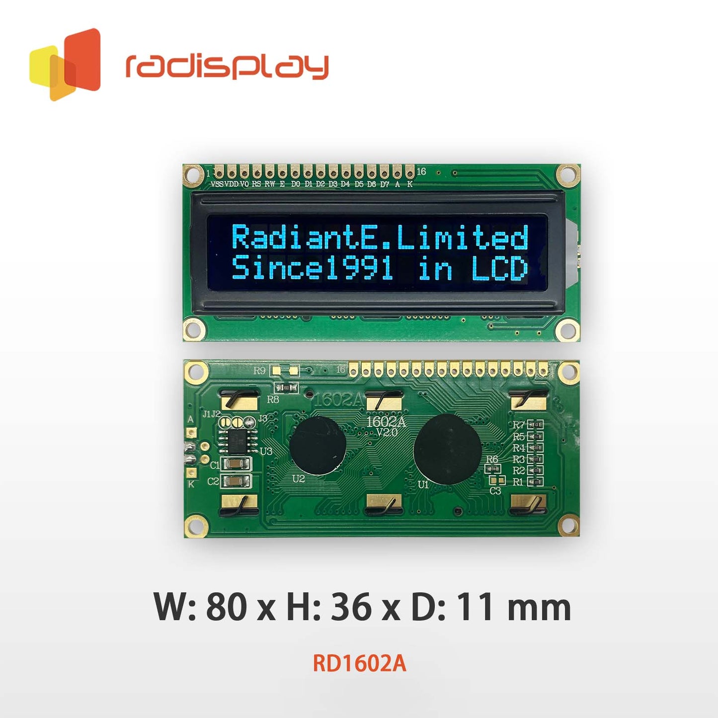 16x2 VATN Character LCD Display Module