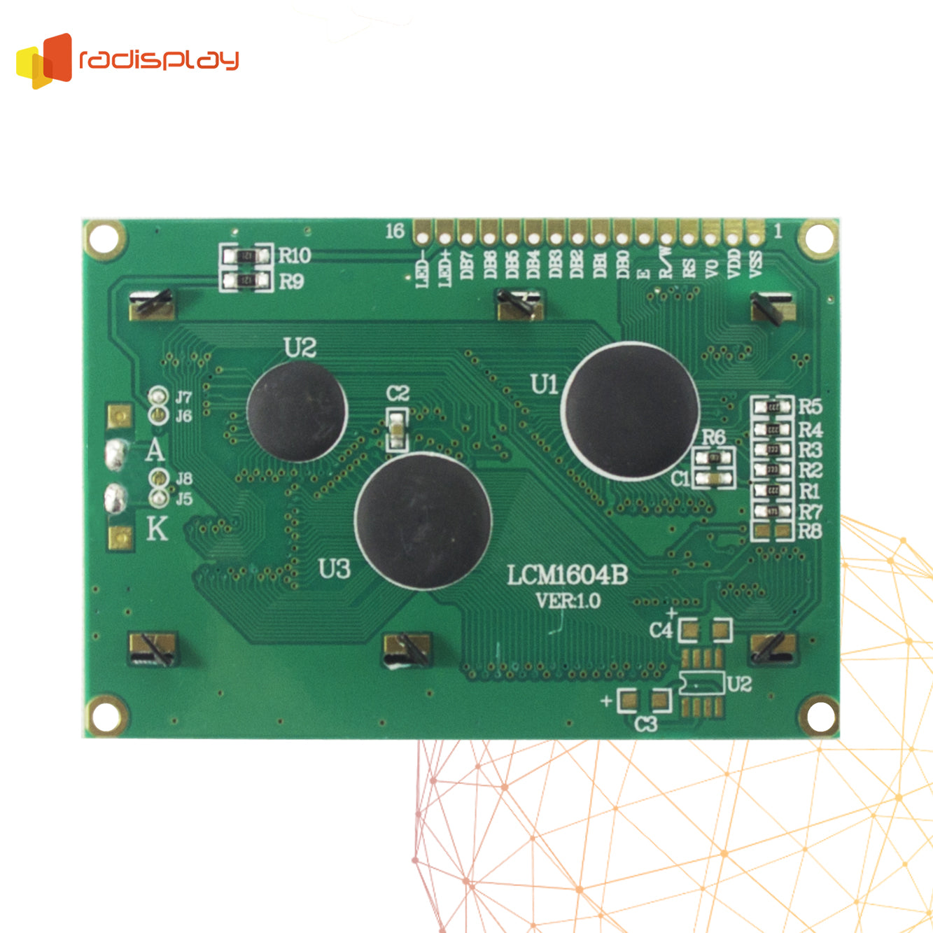 16x4 Character LCD Display Module (RD1604B)