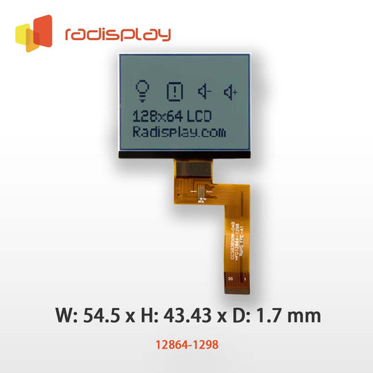 128x64 Graphic LCD (Chip on Glass) (RC12864-1298)