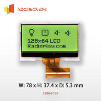 128x64 Graphic LCD (Chip on Glass) (RC12864-135)