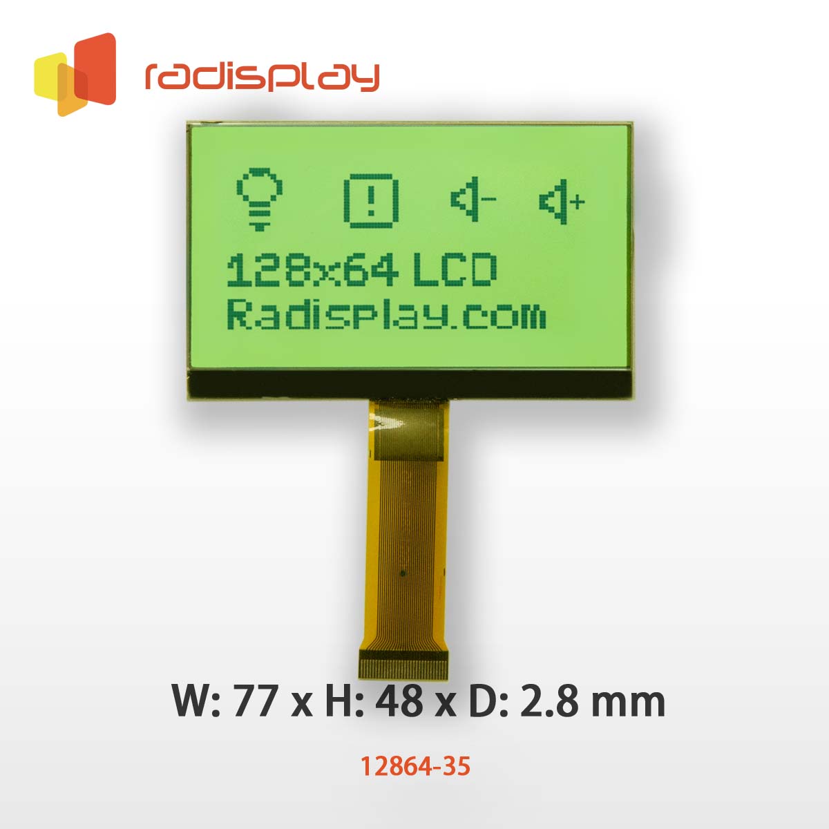 128x64 Graphic LCD (Chip on Glass) (RC12864-35)