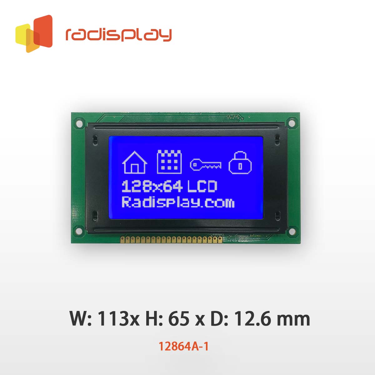 128x64 Dot matrix Graphic LCD (RD12864A-1)