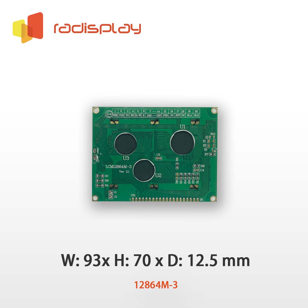 128x64 Dot matrix Graphic LCD (RD12864M-3 )