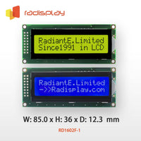 16x2 Character LCD Display Module, larger module size, (RD1602F-1)