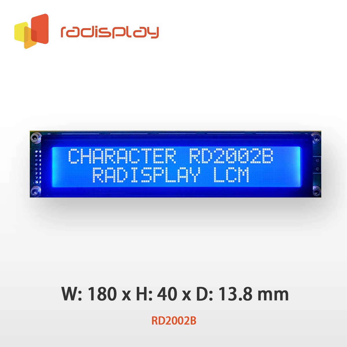 20x2 Character LCD Display Module, large character size