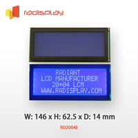 20x4 Character LCD Display Module, large character size (RD2004E)