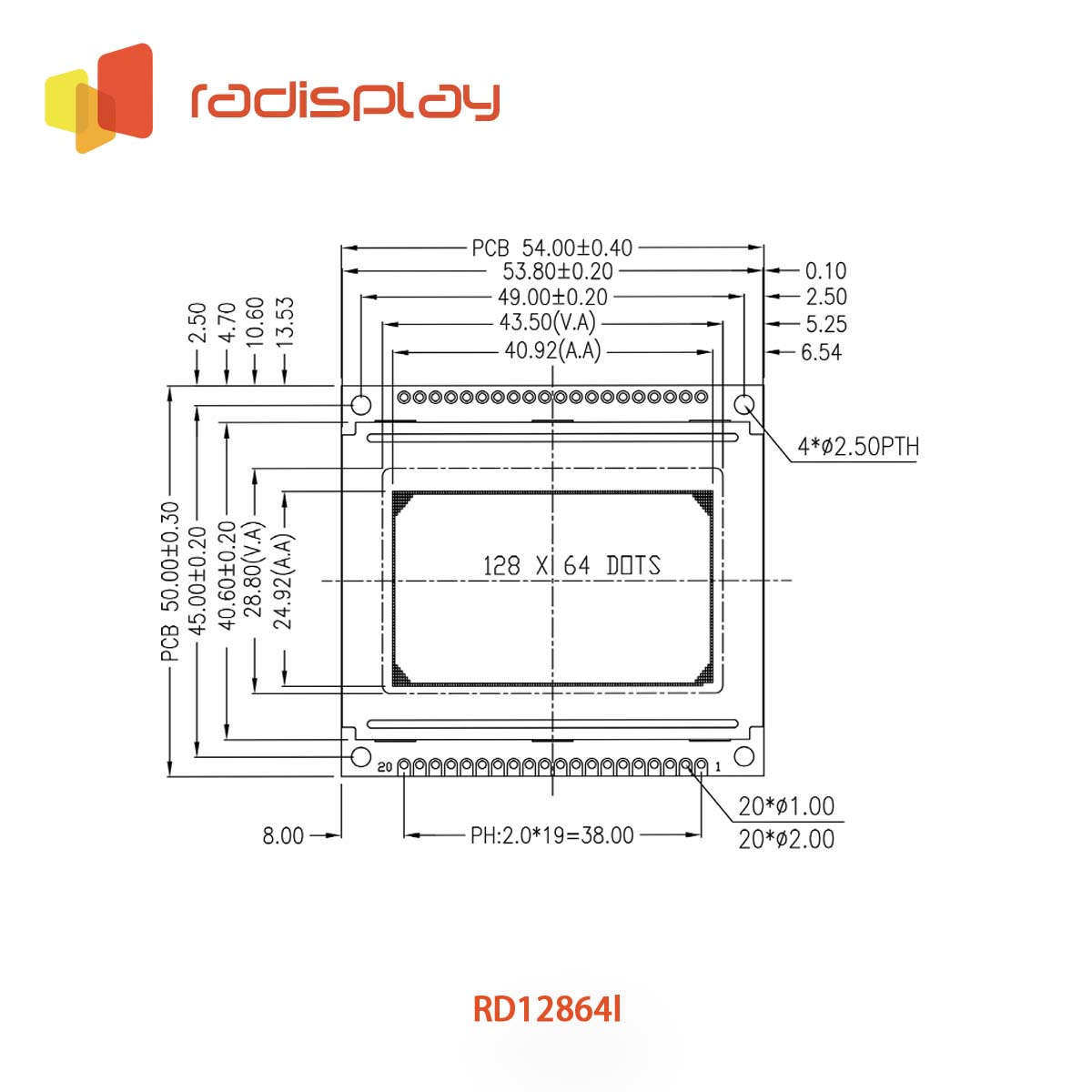 128x64 Dot matrix Graphic LCD (RD12864I )